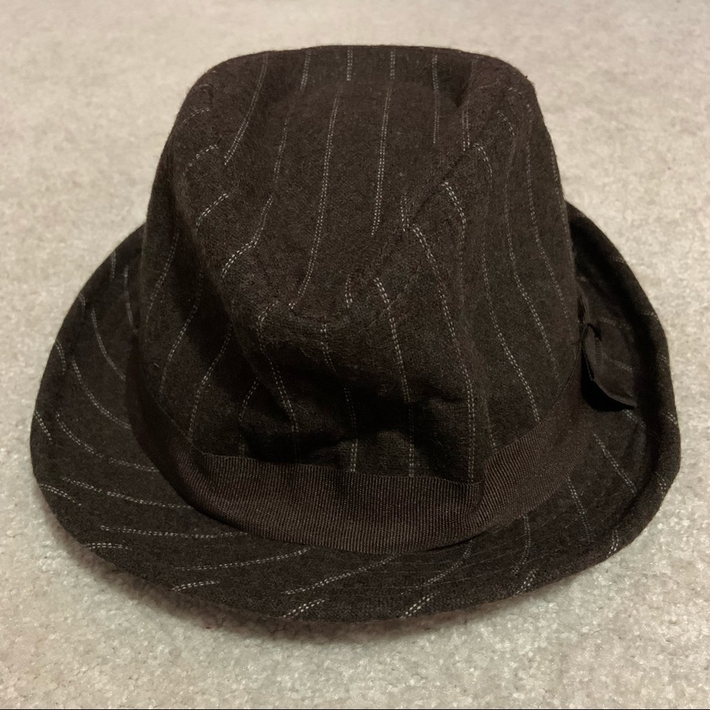 Brown Striped Fedora Hat